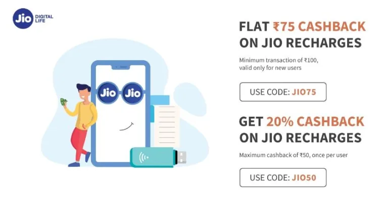 Freecharge Offer – Get Flat Rs 75 Cashback on Jio Recharge