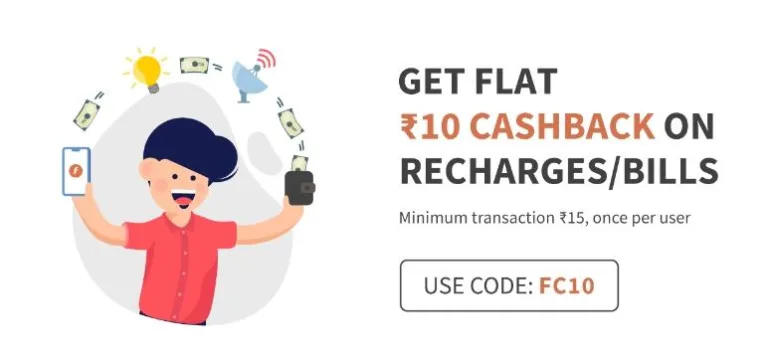Freecharge Offer – Get Rs 10 Cashback on Recharge or Bill Payments of Rs.15