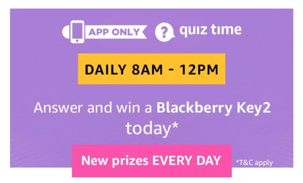 Amazon 15th Jan Quiz Answer- Win a Free DSLR CAMERA