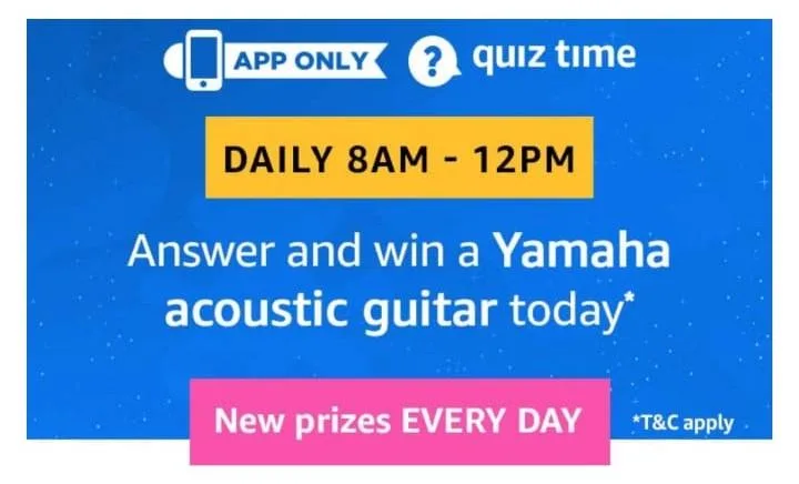 Amazon 12th Jan Quiz Answers – Win Free Yamaha Acoustic Guitar
