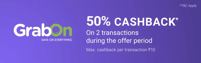 Phonepe Cashback Offers – Get 50% Cashback upto Rs.10 on GrabOn/Zingoy(twice)