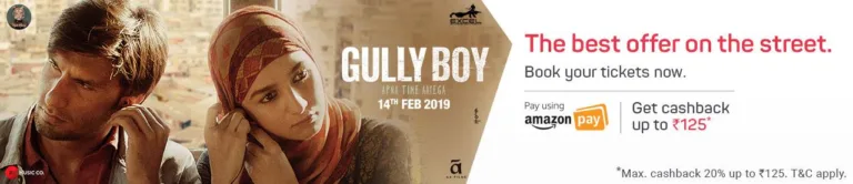 Bookmyshow Offer – Rs.75 Off on First ticket + Get 20% Cashback Upto Rs 125 using Amazon