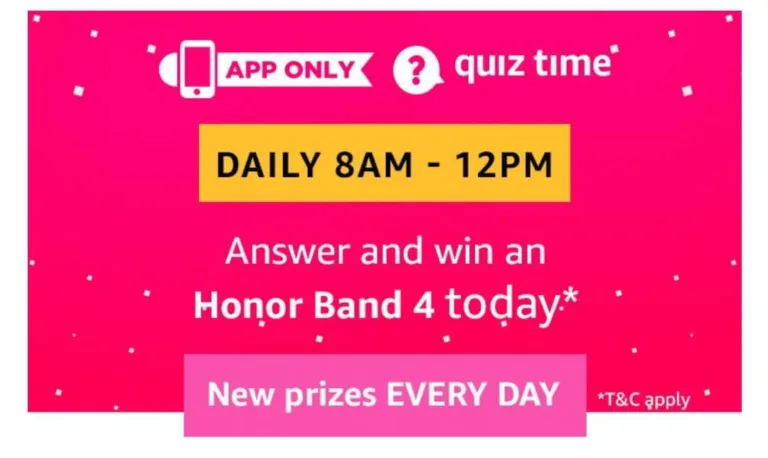 Amazon Quiz 18th February 2019 Answers – Win Rs.25000
