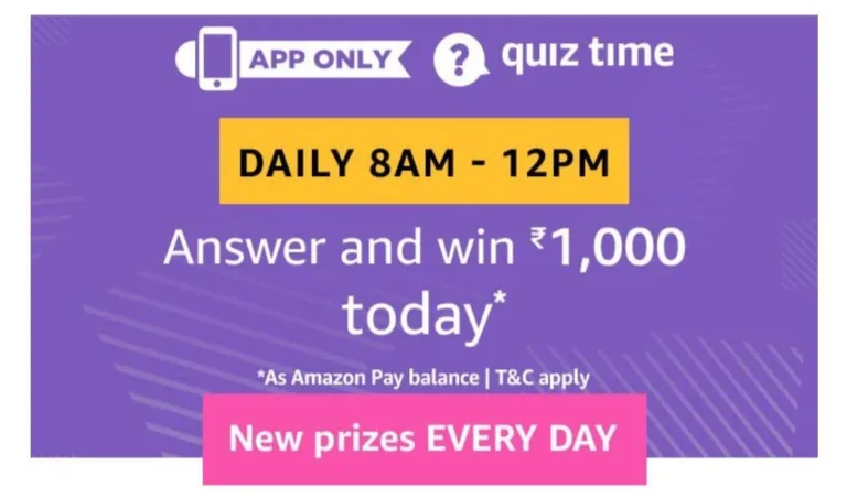 Amazon Quiz 8th February 2019 Answers – Win Rs.1000 Balance