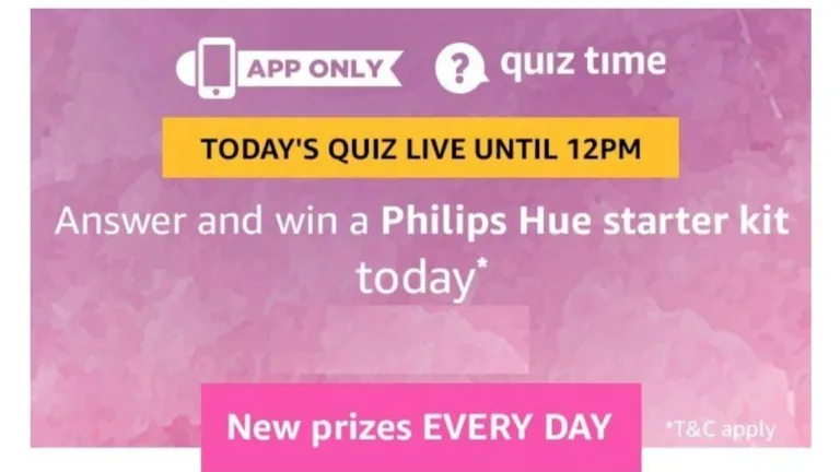 Amazon Quiz 14th February 2019 Answers -Win Philips Hue Stater Kit