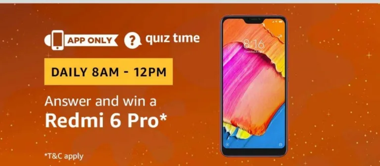 Amazon Quiz 6th March 2019 Answers – Win Redmi 6 pro