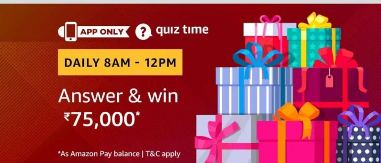 Amazon Quiz 25th February 2019 Answers – Answer & Win Rs.75000 Amazon pay Cash