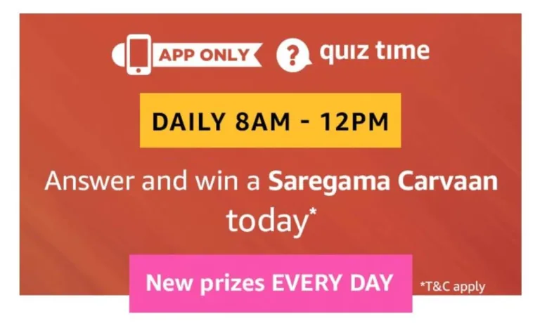 Amazon 10th September Quiz Answers – Answer & Win Saregama Carvaan