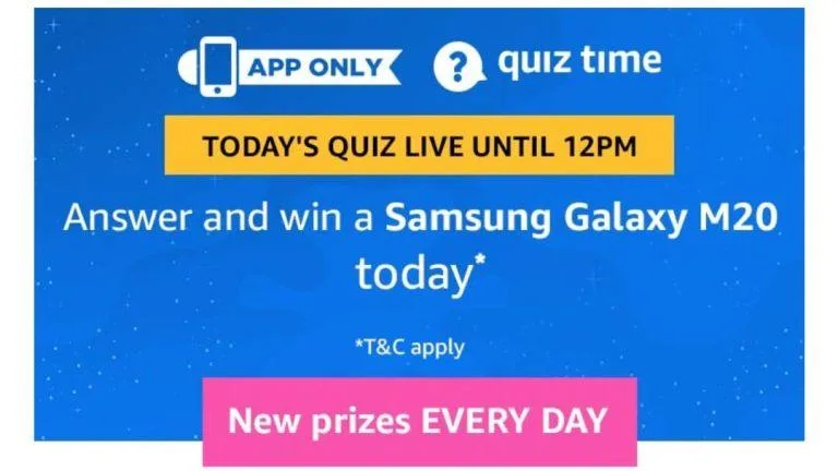 Amazon Quiz 13th March 2019 Answers – Answer & Win Samsung Galaxy M20