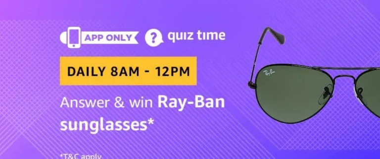 Amazon Quiz 9th March 2019 Answers – Answer & Win Ray-Ban Glasses