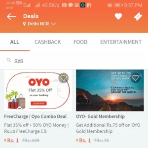 freecharge rs.1 deals