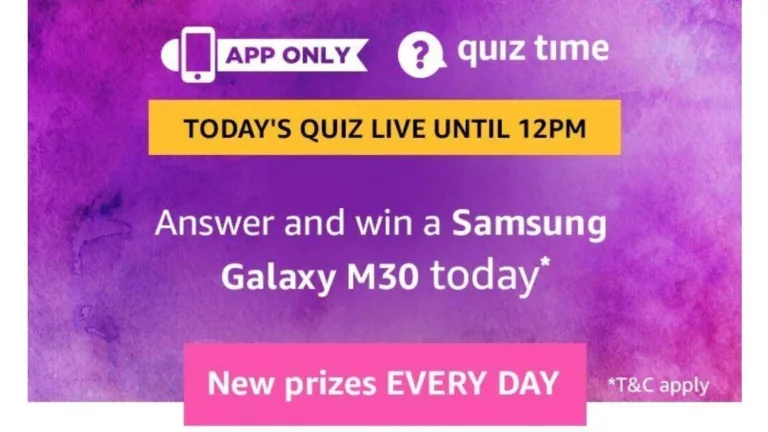 Amazon Quiz 28 May 2019 Answers – Answer & Win Samsung Galaxy M30