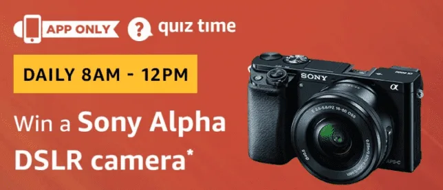 Amazon 16th July Quiz Answers – Win Sony Alpha Quiz