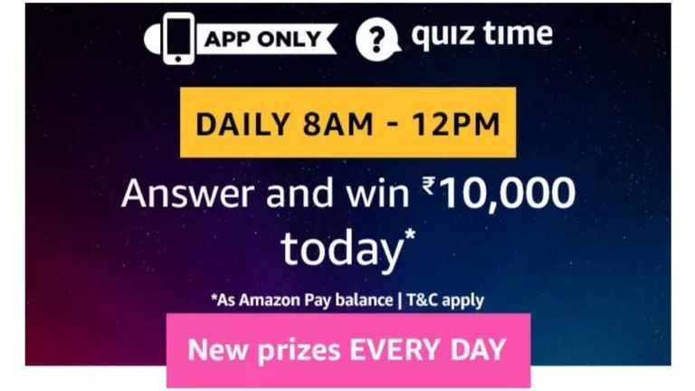 Amazon 1st July Quiz Answers – Answer Win 10000 Pay Balance