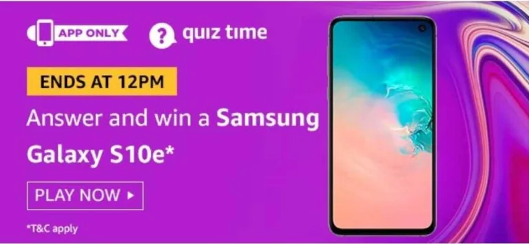 Amazon 14th July Quiz Answers – Win Samsung Galaxy S10E