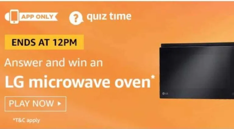 Amazon 19th July Quiz Answers – Answer & Win LG Microwave Oven
