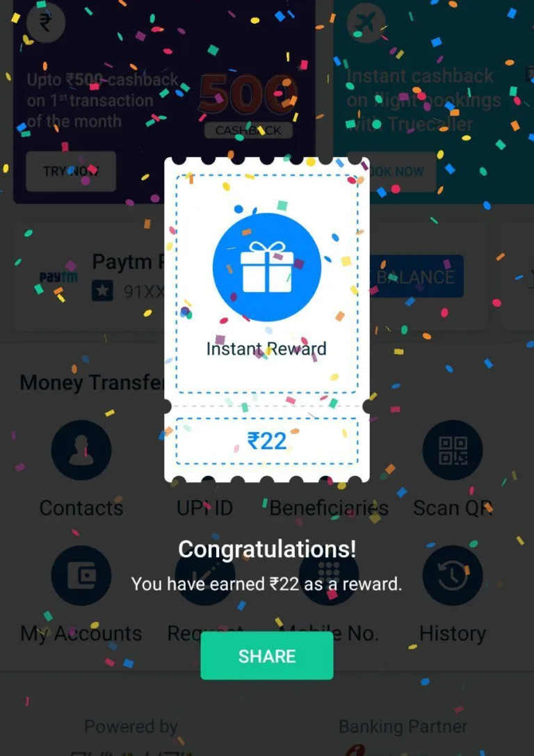 Truecaller UPI Loot – Get Upto Rs.500 Cashback on First Transaction of Month