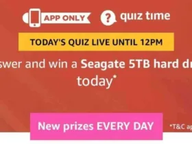 Amazon 20 August Quiz Answers - Answer & Win Seagate 5TB Hard Disk 20 Amazon Quiz