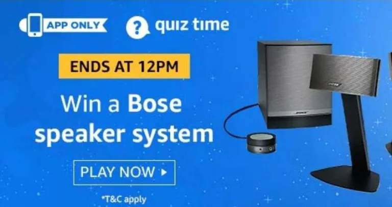 Amazon 13 August Quiz Answers – Answer & Win Bose Speakers
