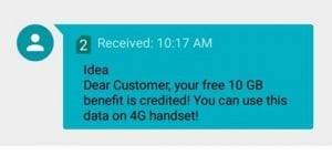 Vodafone Idea - Get Upto 10 GB Free Data