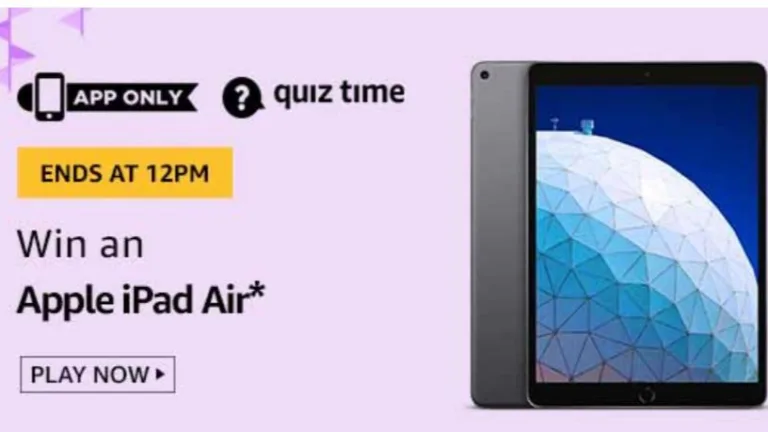 Amazon 27th September Quiz Answers – Answer & Win Apple iPad Air