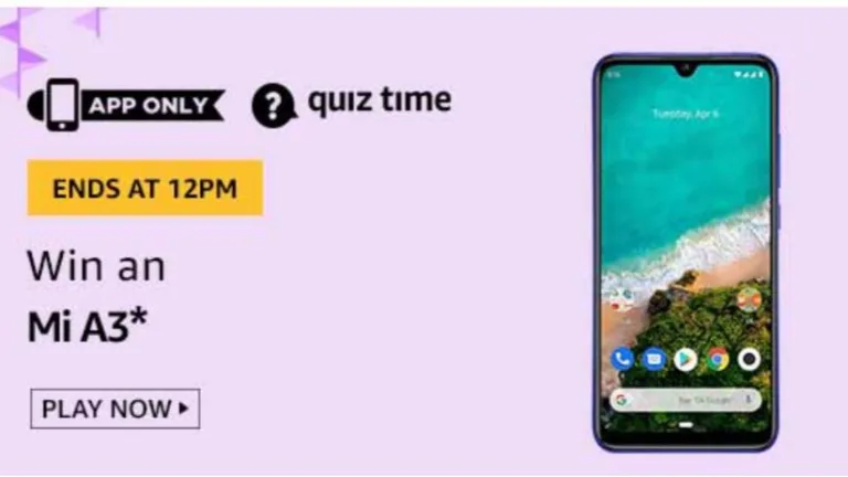 Amazon 25th September Quiz Answers – Answer & Win MI A3