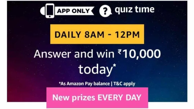 Amazon 10th October Quiz Answers – Answer & Win Rs.10000