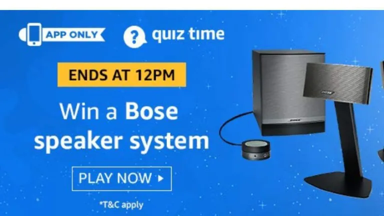 Amazon 15th October Quiz Answers – Answer & Win Bose Speakers