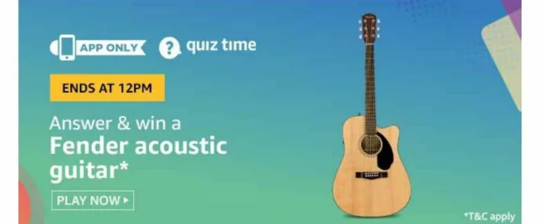 Amazon 26th October Quiz Answers – Answer & Win Fender Acoustic Guitar