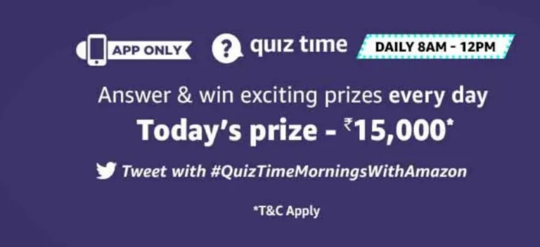 Amazon 14th November Quiz Answers – Answer & Win ₹15000