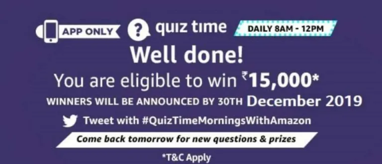 Amazon 28 November Quiz Answers – Answer & Win ₹15,000