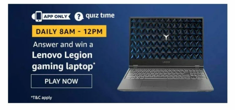 Amazon 22nd November Quiz Answers – Answer & Win Lenovo Legion Gaming Laptop