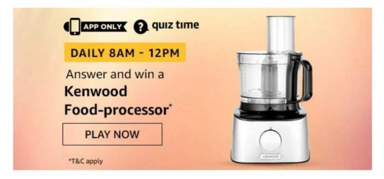 Amazon 30 November Quiz Answers – Answer & Win Kenwood Food Processor