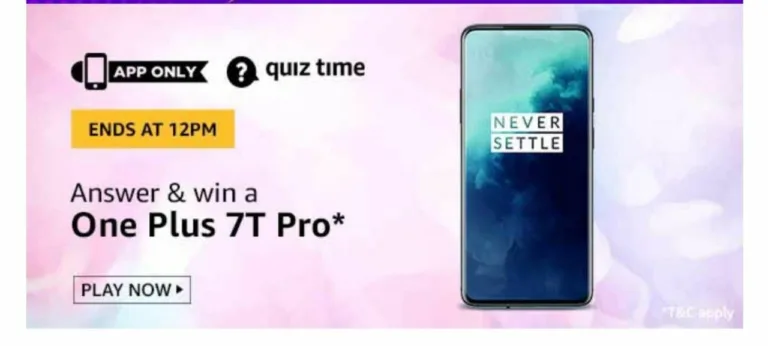 Amazon 13th November Quiz Answers – Answer & Win OnePlus 7T