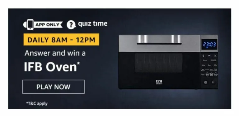 Amazon 23rd November Quiz Answers – Answer & Win IFB Oven