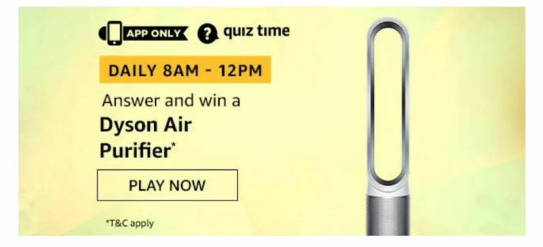 Amazon 16th November Quiz Answers – Answer & Win Dyson Air Purifier