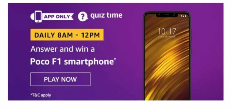 Amazon 24 November Quiz Answers – Answer & Win Poco F1