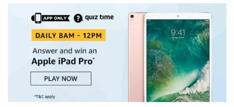 Amazon 26 November Quiz Answers – Answer & Win Apple iPad Pro