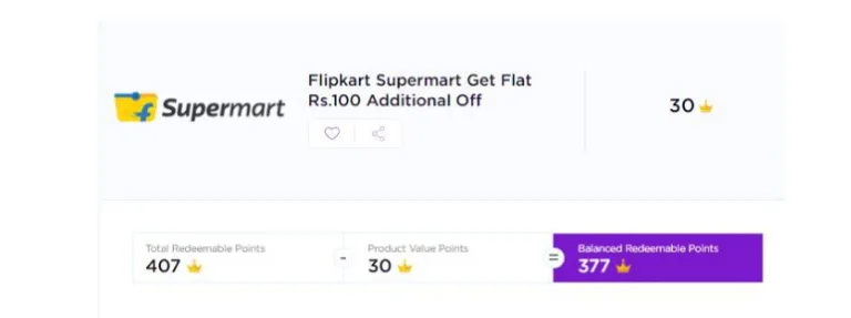 TimesPoints LOOT – Get Flat Rs.100 off On Flipkart Supermart + Grocery Starting at Rs.1