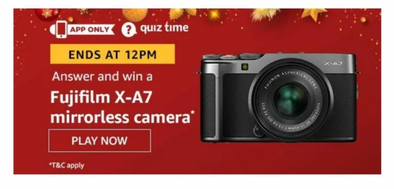 Amazon Quiz 17th December Answers – Answer & Win Fujifilm X-A7 Mirrorless Camera