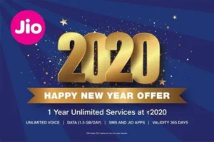 Jio Happy New Year Offer - 1 Year Unlimited Service at just ₹2020 1 Jio Happy New Year Offer