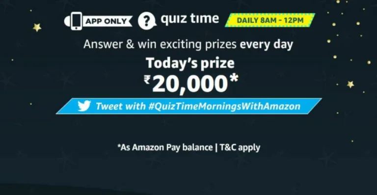 Amazon Quiz 23 December Answers – Answer & Win Rs.20000