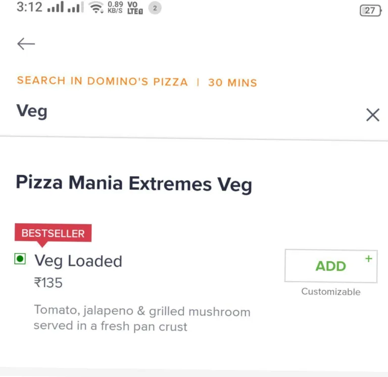 (expired)Loot – Order Domino’s Pizza at Rs 37 From Swiggy