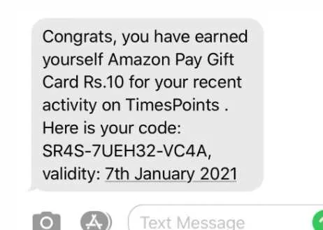 TImespoints Loot – Get Rs.10 Amazon Gift Card for Free + Refer & Earn
