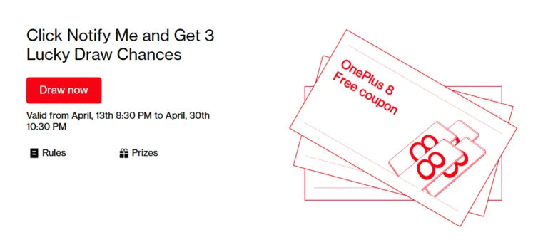 OnePlus 8 Launch Event Offer – Get A Chance To Win One Plus 8 And Other Prizes
