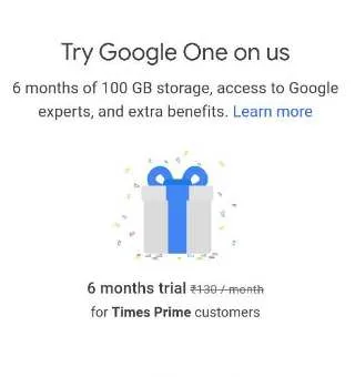 Google One Free Trial- Get 100 GB Cloud Storage with Auto Updates for 5 members