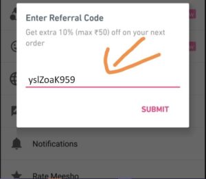 Meesho Referral Code ➡️ " YSLZOAK959" Upto 50% Off on First Order | Refer & Earn 25% Commission 2 meesho referral code