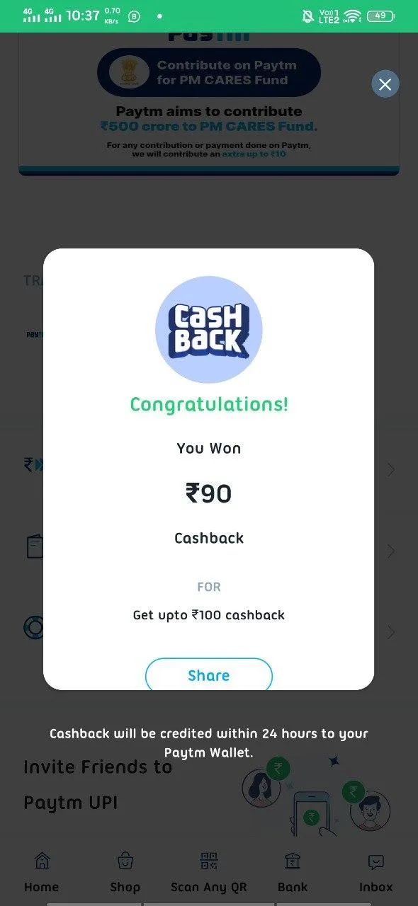 [Loot] PayTM Loot – Get Upto Rs.100 Cashback on Purchase any Playstore item Worth INR 10