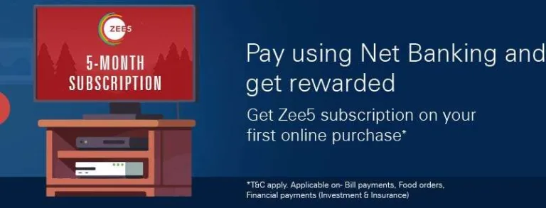 ICICI Offer – Pay Using Net Banking & Get Free Zee5 Subscription For 5 Months