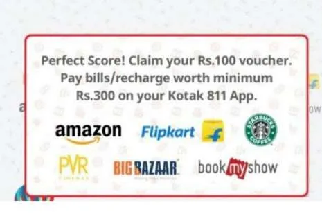 Kotak 811 Super Game – Play & Win Amazon/Flipkart Vouchers & Cashback offers